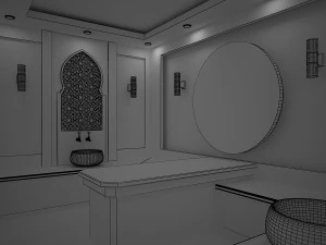 white turkish hamam 3D Model