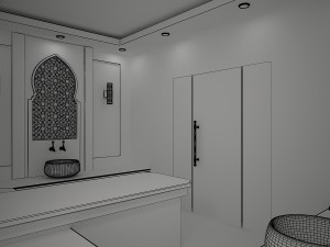 white turkish hamam 3D 模型