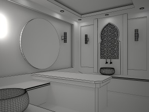 white turkish hamam 3D 模型