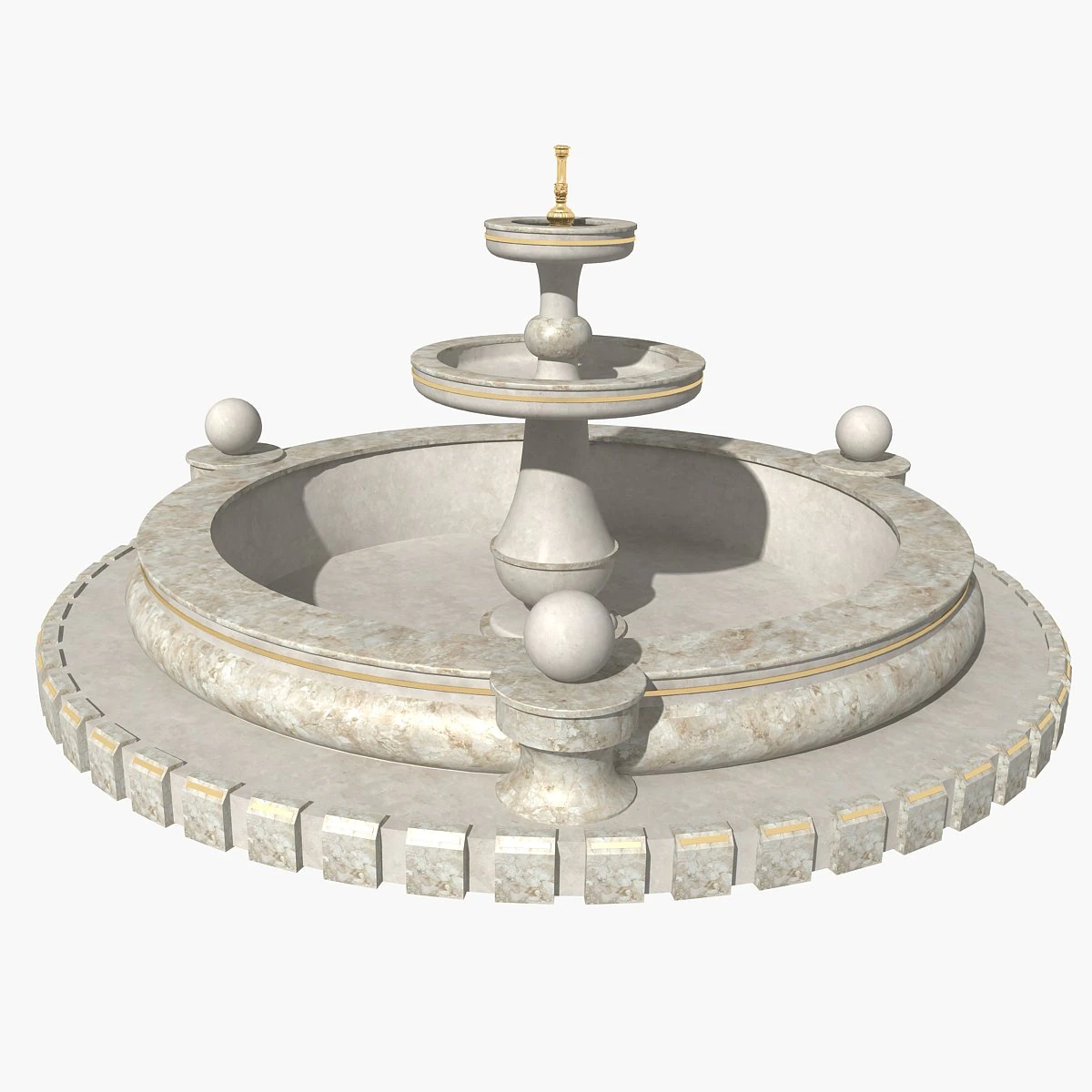 marble fountain 3D Model .c4d .max .obj .3ds .fbx .stl .blend