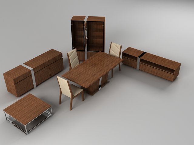 living room furniture set 01 3D-Modell .c4d .max .obj .3ds .fbx .stl .blend 