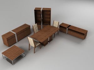 living room furniture set 01 Model 3D