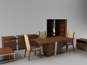 living room furniture set 01 3D-Modell
