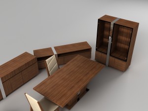 living room furniture set 01 3D-Modell