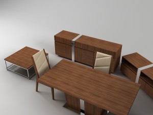 living room furniture set 01 3D-Modell