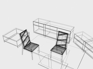 living room furniture set 01 3D-Modell