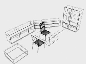 living room furniture set 01 3D-Modell