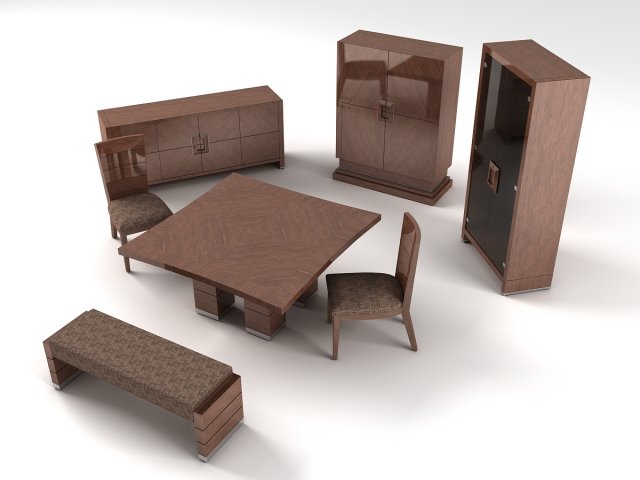 living room furniture set 02 3D-Modell .c4d .max .obj .3ds .fbx .stl .blend 