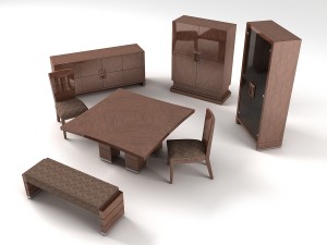 living room furniture set 02 Model 3D