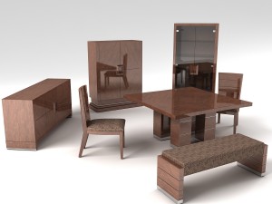living room furniture set 02 3D-Modell
