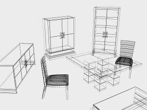 living room furniture set 02 3D-Modell