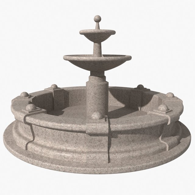 granite fountain 3D मॉडल .c4d .max .obj .3ds .fbx .stl .blend 