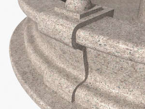 granite fountain 3D मॉडल