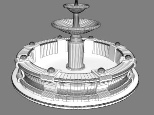 granite fountain 3D मॉडल