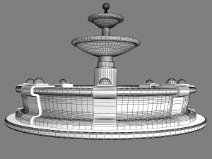 granite fountain 3D मॉडल