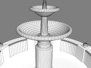 granite fountain 3D मॉडल