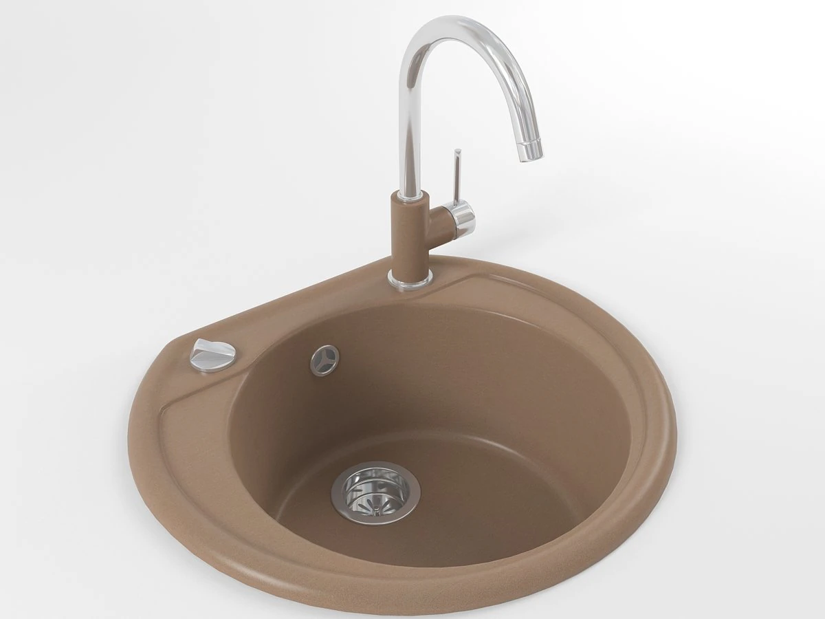 kitchen sink 01 3D Model .c4d .max .obj .3ds .fbx .stl .blend 