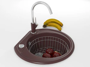 &eacute;vier de cuisine 02 Modèle 3D