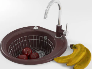 &eacute;vier de cuisine 02 Modèle 3D