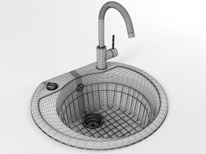 &eacute;vier de cuisine 02 Modèle 3D