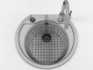 &eacute;vier de cuisine 02 Modèle 3D