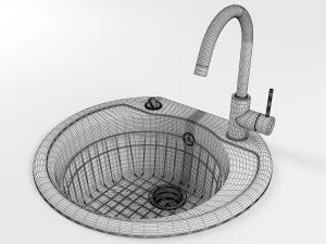 &eacute;vier de cuisine 02 Modèle 3D