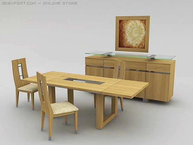 novo dining set 3D Model .c4d .max .obj .3ds .fbx .stl .blend