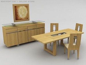 novo dining set 3D Модель