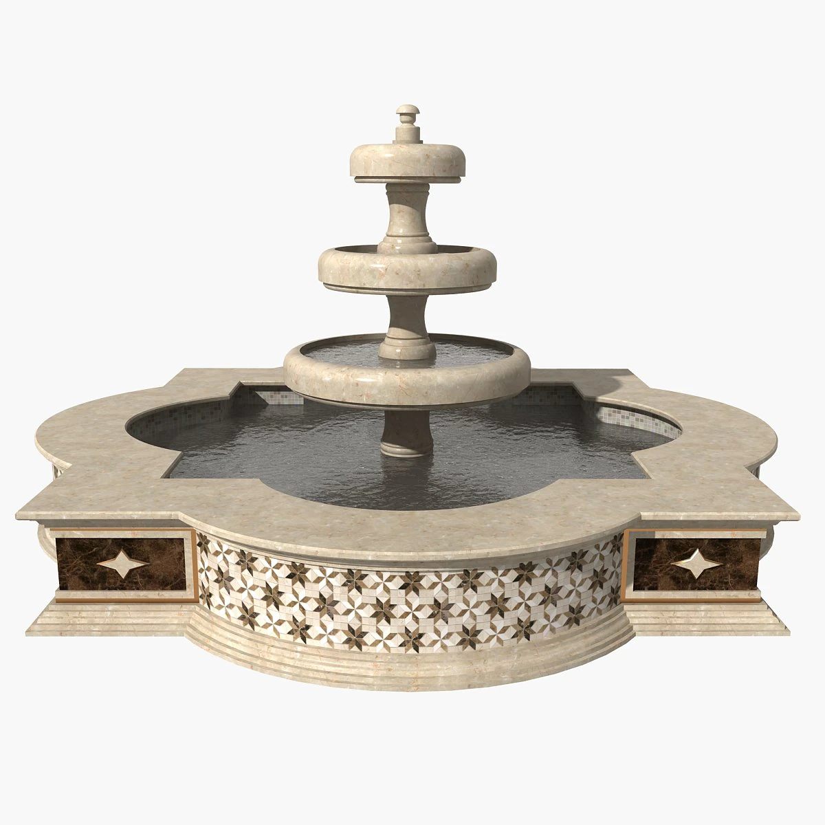 fountain 05 3D Model .c4d .max .obj .3ds .fbx .stl .blend 