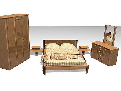 bedroom set valery 3D Model .c4d .max .obj .3ds .fbx .stl .blend 