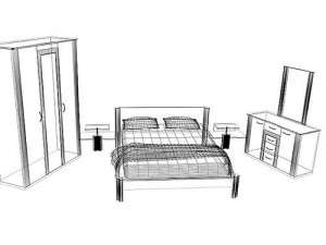 bedroom set valery 3D 모델