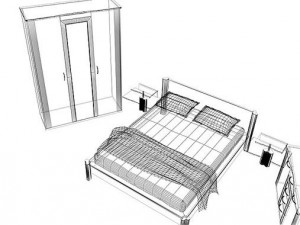 bedroom set valery 3D 모델