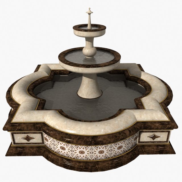 fountain 08 3D Model .c4d .max .obj .3ds .fbx .stl .blend 
