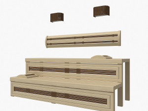 sauna bench 01 3D-Modell