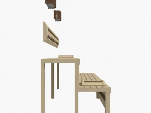 bangku sauna 01 Model 3D
