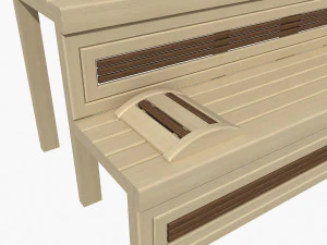 bangku sauna 01 Model 3D