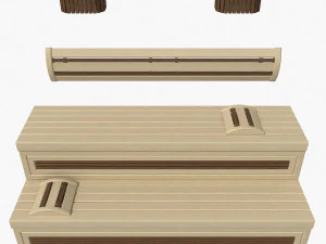 bangku sauna 01 Model 3D
