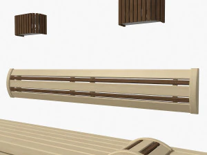 bangku sauna 01 Model 3D