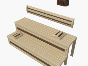 sauna bench 01 3D-Modell