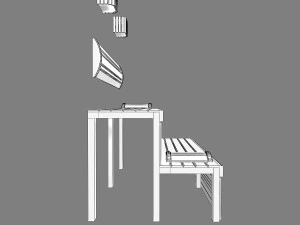 bangku sauna 01 Model 3D
