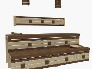 sauna bench 02 3D Model