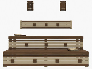 sauna bench 02 3D 模型