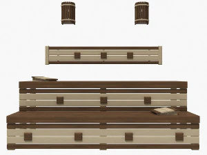 sauna bench 02 3D Model