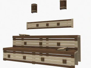sauna bench 02 3D Model