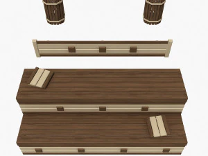 sauna bench 02 3D Model