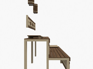 sauna bench 02 3D 模型