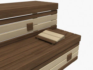 sauna bench 02 3D Model