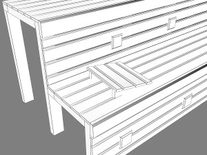 sauna bench 02 3D Model