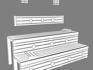 sauna bench 02 3D Model