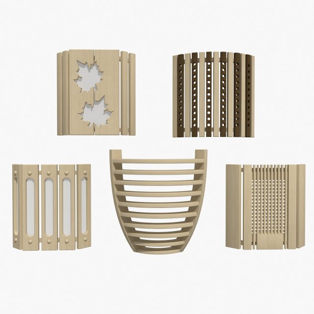 sauna light set 01 3D-Modell .c4d .max .obj .3ds .fbx .stl .blend 